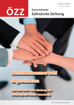 Ausgabe 7-8 - Österreichische Zahnärztekammer