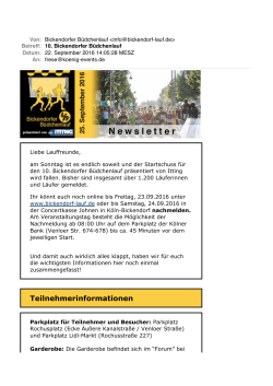 Info-Newsletter 2016 - Bickendorfer Büdchenlauf