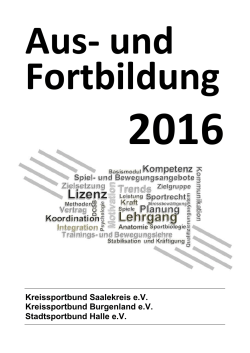 und Fortbildung 2016 - Kreissportbund Saalekreis