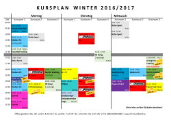 Kursplan Winter 2016/2017