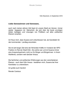 Renate Canisius auch nach meiner aktiven Zeit liegt mir unsere