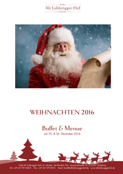 Weihnachten Buffet und Menue 2016