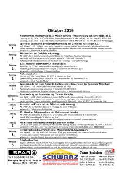 Veranstaltungen Oktober - Gemeinde Nestelbach Graz
