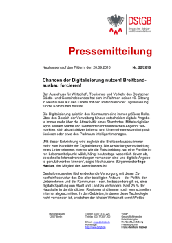 Chancen der Digitalisierung nutzen! - Deutscher Städte