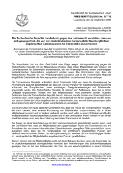 Die Tschechische Republik hat dadurch gegen das Unionsrecht
