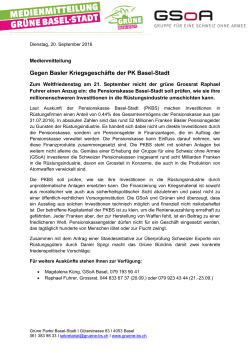 Gegen Basler Kriegsgeschäfte der PK Basel-Stadt