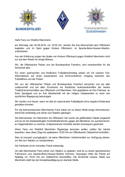 Hallo Fans von Waldhof Mannheim, am Dienstag