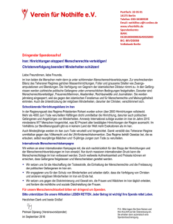 Dringender Spendenaufruf