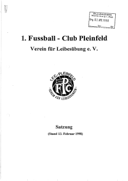 Satzung - FC Pleinfeld