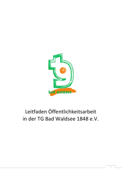 Leitfaden Öffentlichkeitsarbeit in der TG Bad Waldsee 1848 e.V.