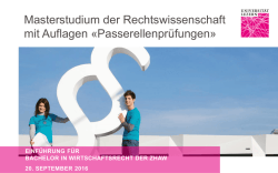 Infos Passerelle ZHAW HS 2016