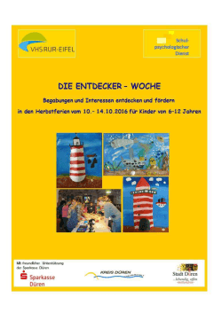 Flyer "Die Entdecker Woche 2016"