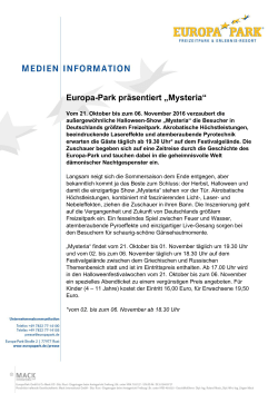 Europa-Park präsentiert „Mysteria“ - Presse | Europa-Park