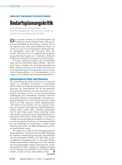 Bedarfsplanungskritik - Deutsches Ärzteblatt