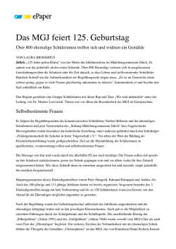 J&uuml;licher Zeitung - M&auml;dchengymnasium J&uuml;lich