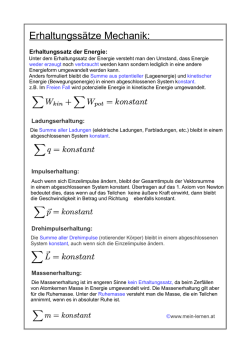 Erhaltungssätze Mechanik