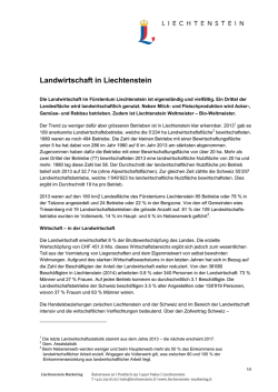 Hintergrundtext zur Landwirtschaft in Liechtenstein