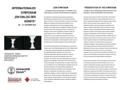 INTERNATIONALES SYMPOSIUM &bdquo;EIN DIALOG DER K&Uuml;NSTE&ldquo;