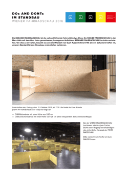 DOs AND DONTs IM STANDBAU