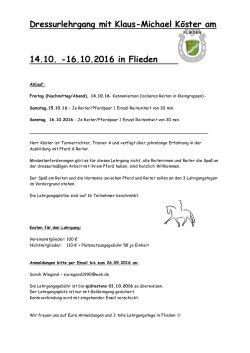 Dressurlehrgang mit Klaus-Michael K&ouml;ster am 14.10.