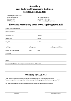 !! ONLINE-Anmeldung unter www.jagdbergnarra.at !!
