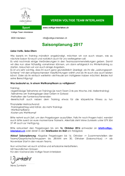 Saisonplanung 2017 - Voltige Team Interlaken