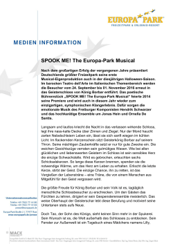 SPOOK ME! The Europa-Park Musical - Presse | Europa-Park