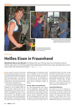 Hei&szlig;es Eisen in Frauenhand