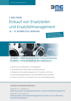 Einkauf von Ersatzteilen und Ersatzteilmanagement