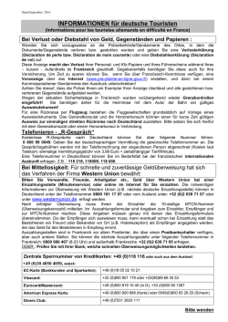 INFORMATIONEN f&uuml;r deutsche Touristen