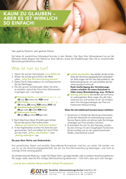 Zahnstatus Formular - Deutscher Zahnversicherungs Service