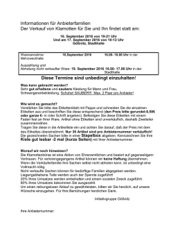 Informationen f&uuml;r Anbieterfamilien Der Verkauf von