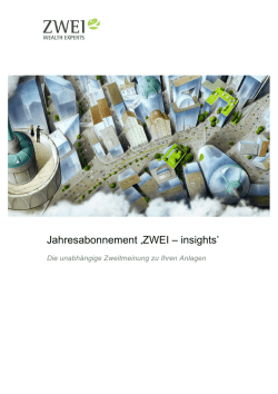 Jahresabonnement &sbquo;ZWEI &ndash; insights
