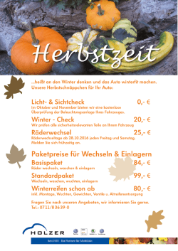 Herbstangebote 2016 im Überlick
