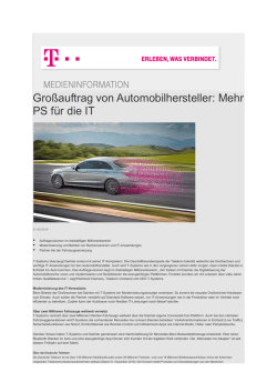 Gro&szlig;auftrag von Automobilhersteller: Mehr PS f&uuml;r die IT