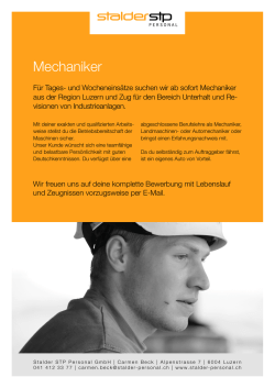 Mechaniker - stalder personal