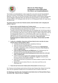 Handzettel f&uuml;r Eltern von Grundschulkindern
