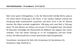 HSG EGB Bielefeld – TV Isselhorst 17:17 (12:7) Nach einer guten