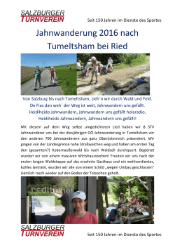 Jahnwanderung 2016 nach Tumeltsham bei Ried