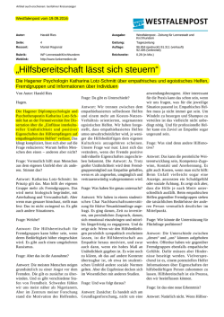 Hilfsbereitschaft l&auml;sst sich steuern