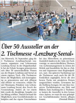 Zeitungsbericht - Lebensraum Lenzburg