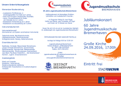 Jubil&auml;umskonzert 60 Jahre Jugendmusikschule Bremerhaven