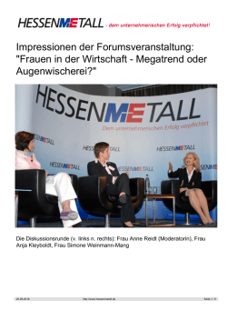 Impressionen der Forumsveranstaltung: "Frauen in der Wirtschaft