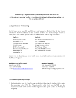 Festlegungen zum gemeinsamen Spielbetrieb im