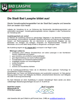 Die Stadt Bad Laasphe bildet aus!