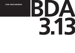 BDA 3.13.indd - Bund Deutscher Architekten