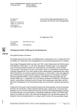 Begleitbrief - Polizeigesetz (PolG)