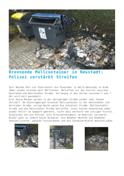 Brennende Müllcontainer in Neustadt: Polizei