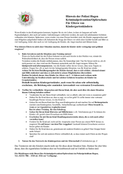 Hinweis der Polizei Hagen Kriminalpr&auml;vention