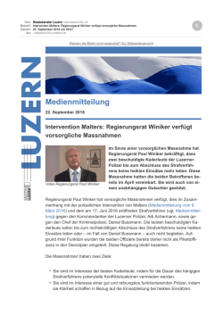 Intervention Malters Regierungsrat Winiker verfügt - lu